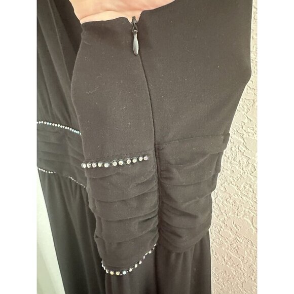 Scarlett Empire Waist Dress Size 14 Black Rhinestone‎ Trim Cocktail Whimsygoth - Picture 4 of 7